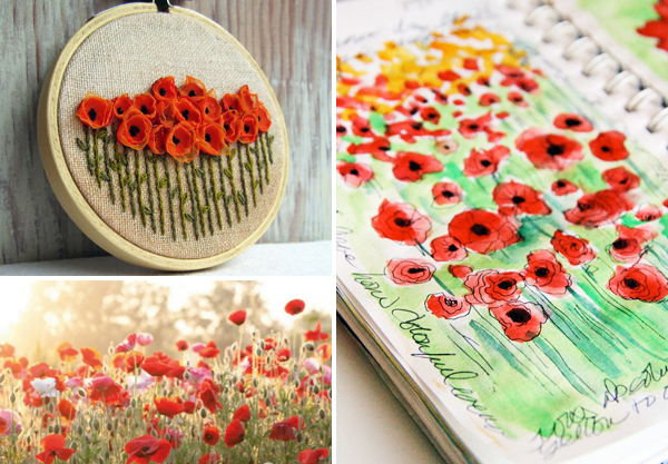 red poppies